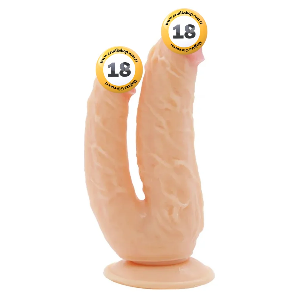 Dildo Series Lifelike G-Spot Anal ve Vajinal Çift Taraflı Realistik Penis - Flesh