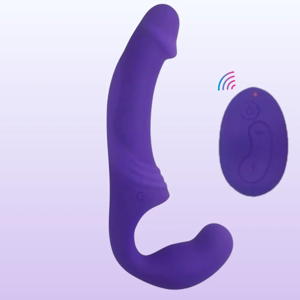 Aphrodisia Double Rider Purple Remote Control Strapless Strap-On Vibratör