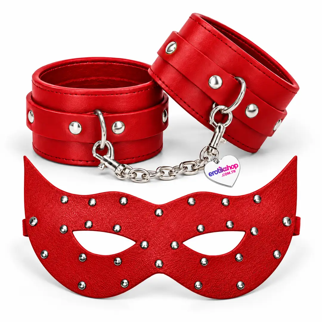 The Fetish Fantasy Series Deri El Kelepçesi ve Maske-Red