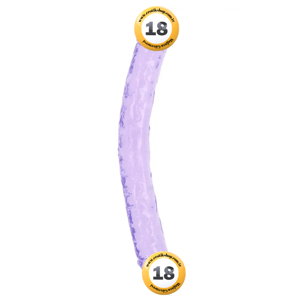Double Ended Jelly Dildo 30 cm Çift Taraflı Jel Penis-Purple