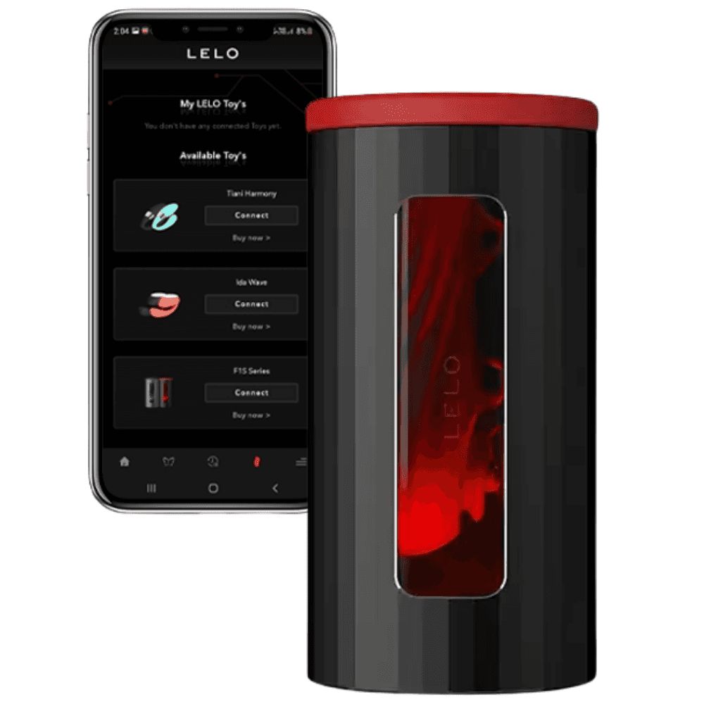 Lelo F1 V2 Masturbator Gun Metal Telefon Kontrol Masturbator-Red