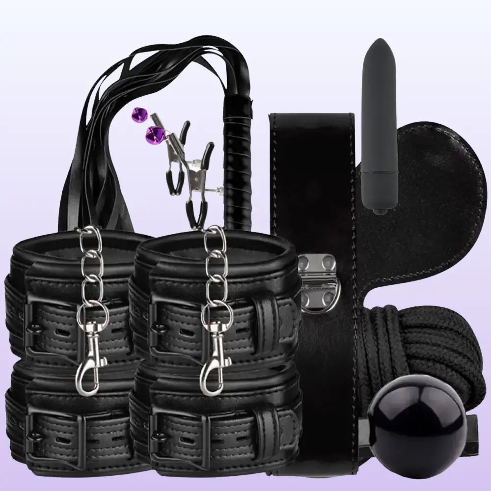 The Fetish Fantasy Series 9 Pcs. Fetiş Pozisyon Seti-Siyah