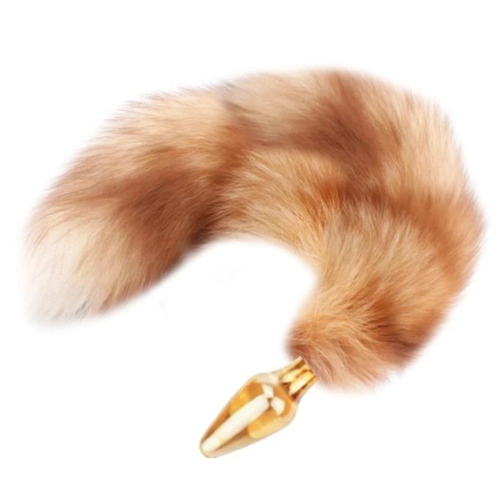 The Anal Fantasy Slips Glass Tail Kuyruklu Cam Anal Plug - Gold