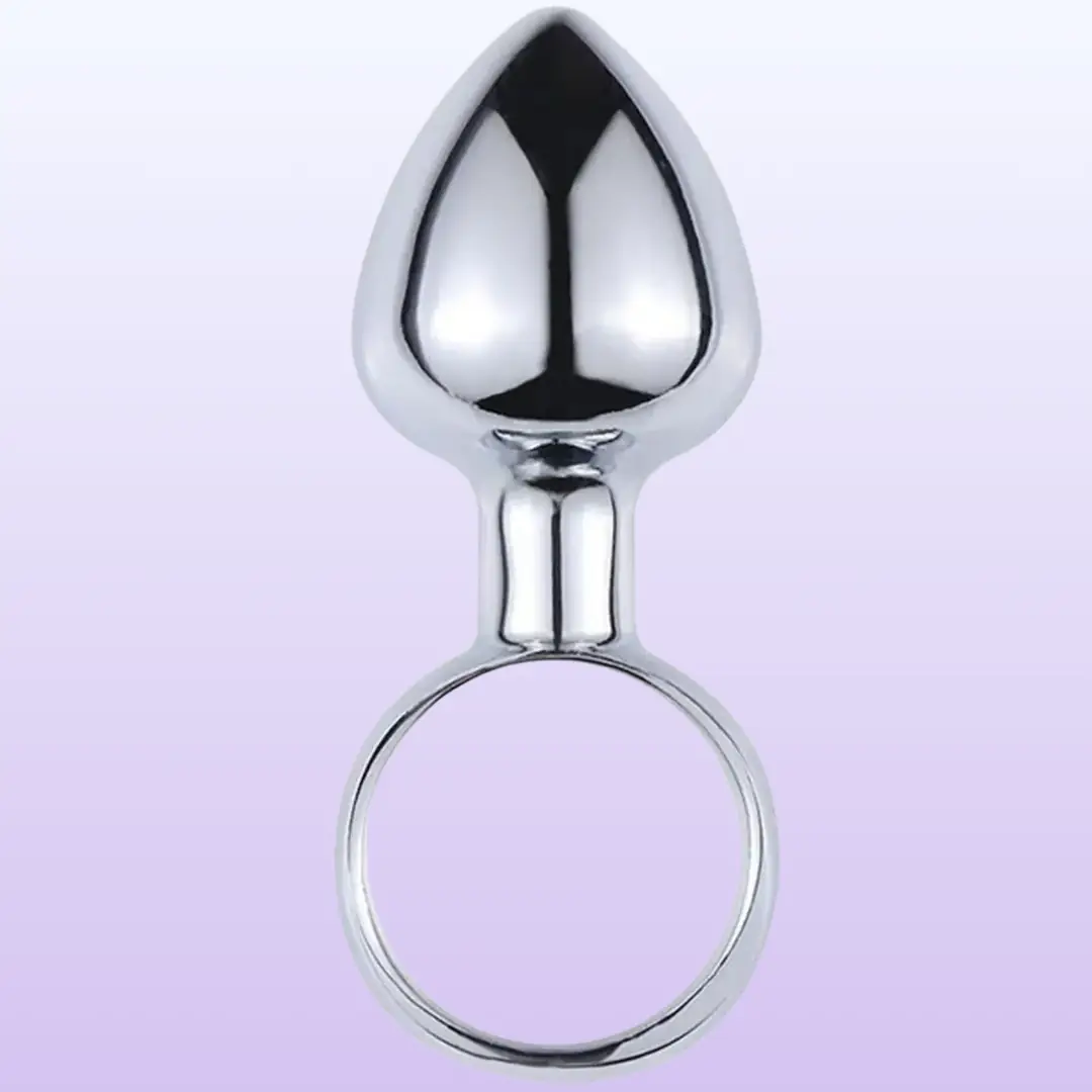 The Anal Fantasy Finger Stick Halkalı Lüks Metal Anal Plug - Large