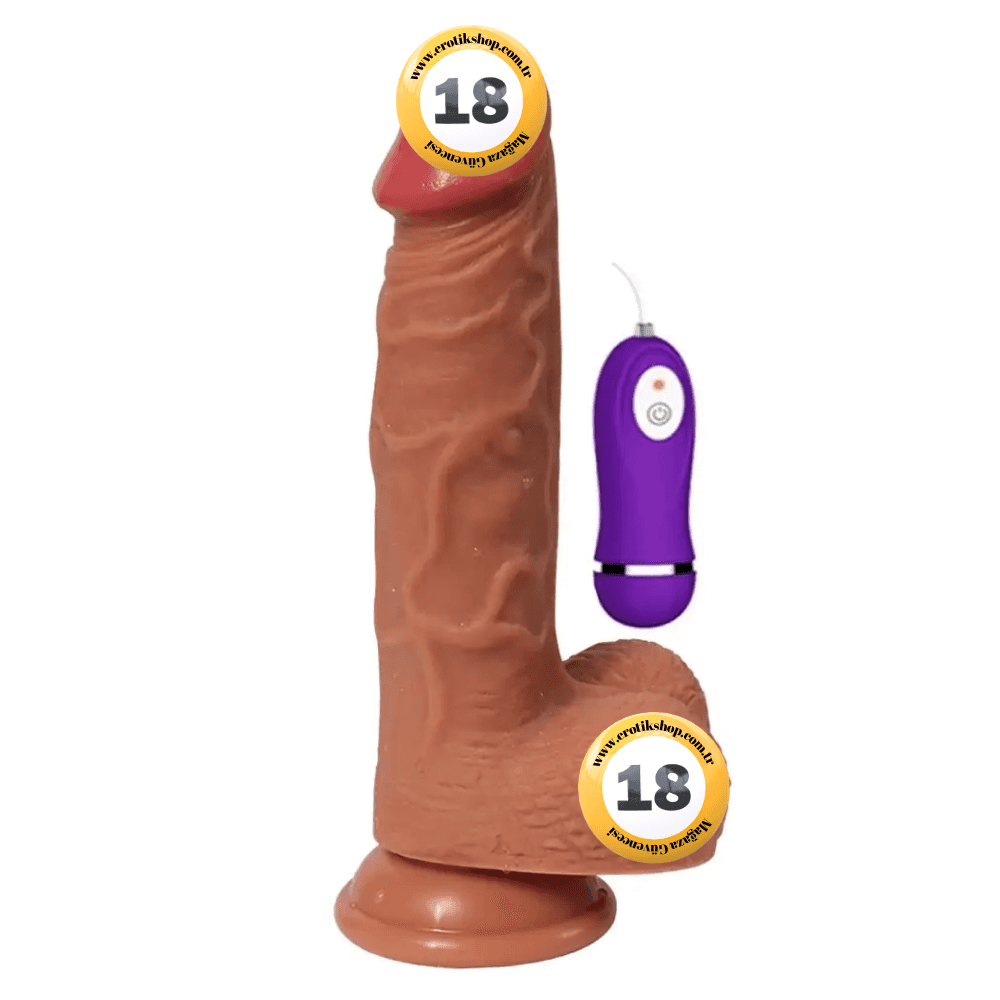 Shequ Dildo Series Hans Natural Doku 21 Cm Titreşimli Realistik Penis