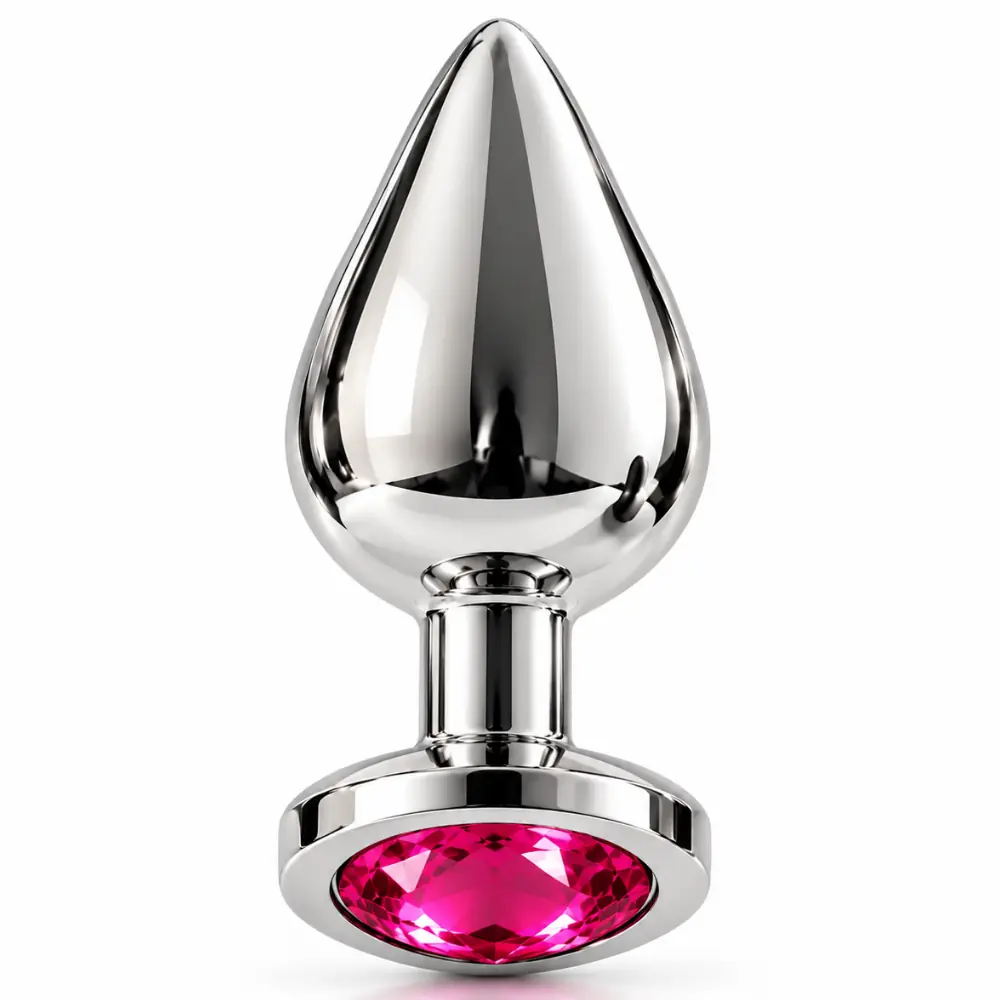 The Anal Fantasy Jewellery Silver Pembe Taşlı Metal Anal Plug-Medium