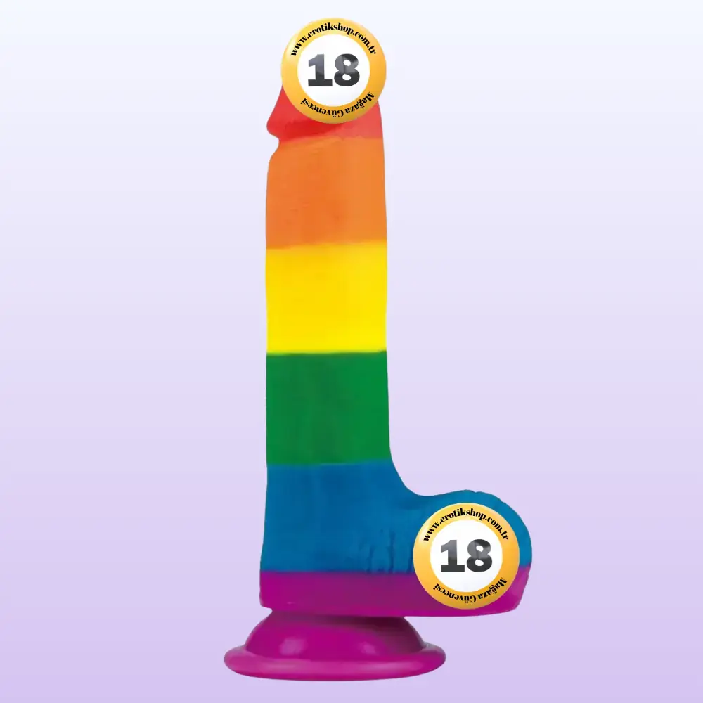 Lovetoy Prider Dildo 19.5 cm Renkli Soft Doku Realistik Penis LV410026