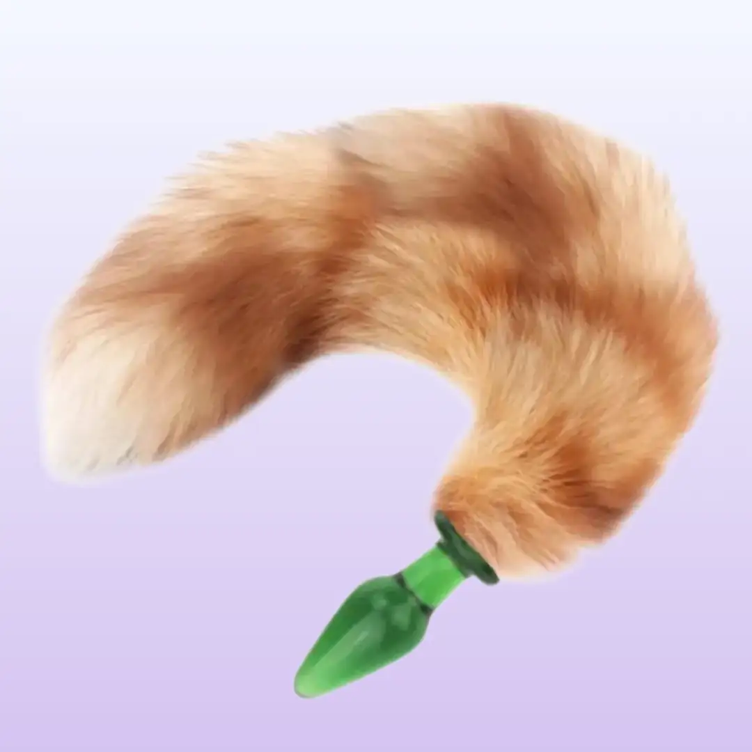 The Anal Fantasy Slips Glass Tail Kuyruklu Cam Anal Plug - Green