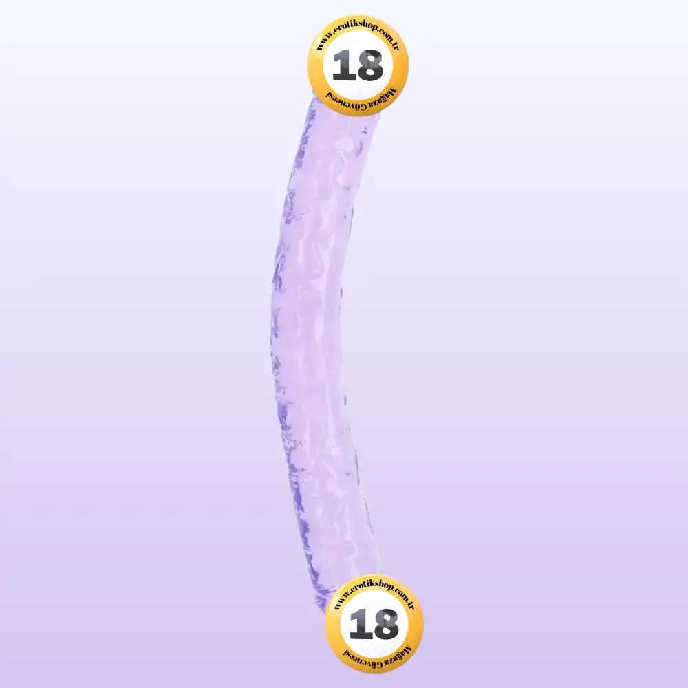 Double Ended Jelly Dildo 30 cm Çift Taraflı Jel Penis-Purple