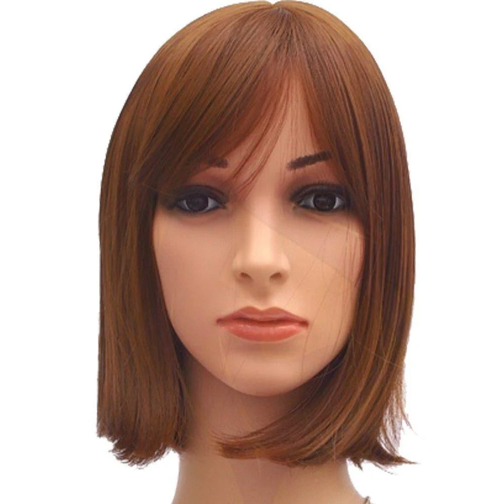The Toupee Kısa Boy Sentetik Kanekalon Peruk Saç-Kızıl Kahve