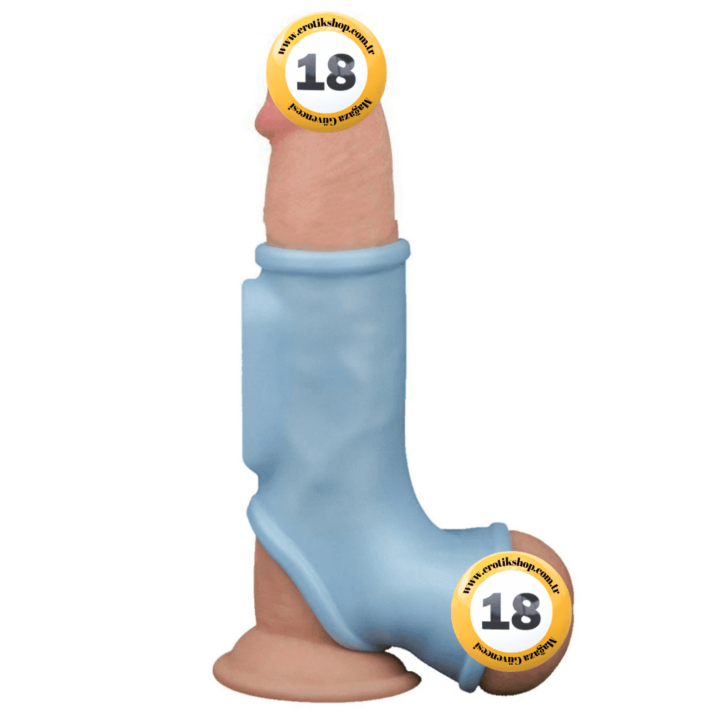 Lovetoy Vibrating Silk Knights Ring with Scrotum Sleeve Titreşimli Penis Halkası LV343125