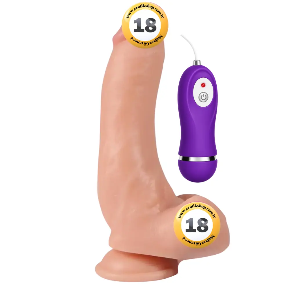 Shequ Vibrating Dildo Lungton 22 Cm Titreşimli Realistik Penis XS-WBC10025-V