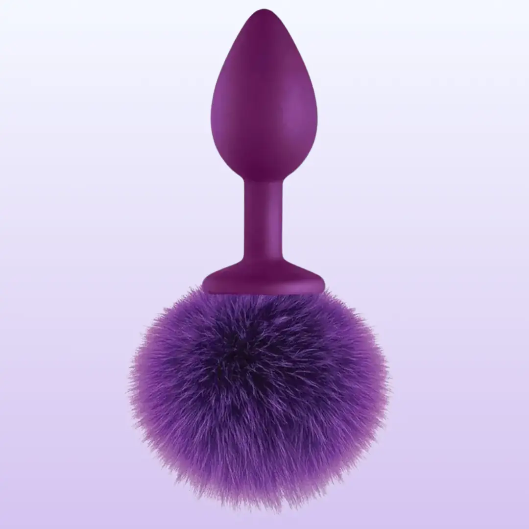 The Anal Fantasy Luxury Purple Silicone Bunny Tail Purple Kuyruklu Anal Plug