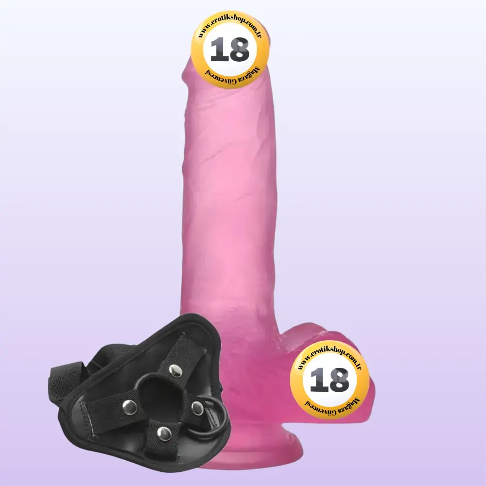 Lovetoy Jelly Studs Pink Medium 17 cm Kemerli Jel Dildo LV3101