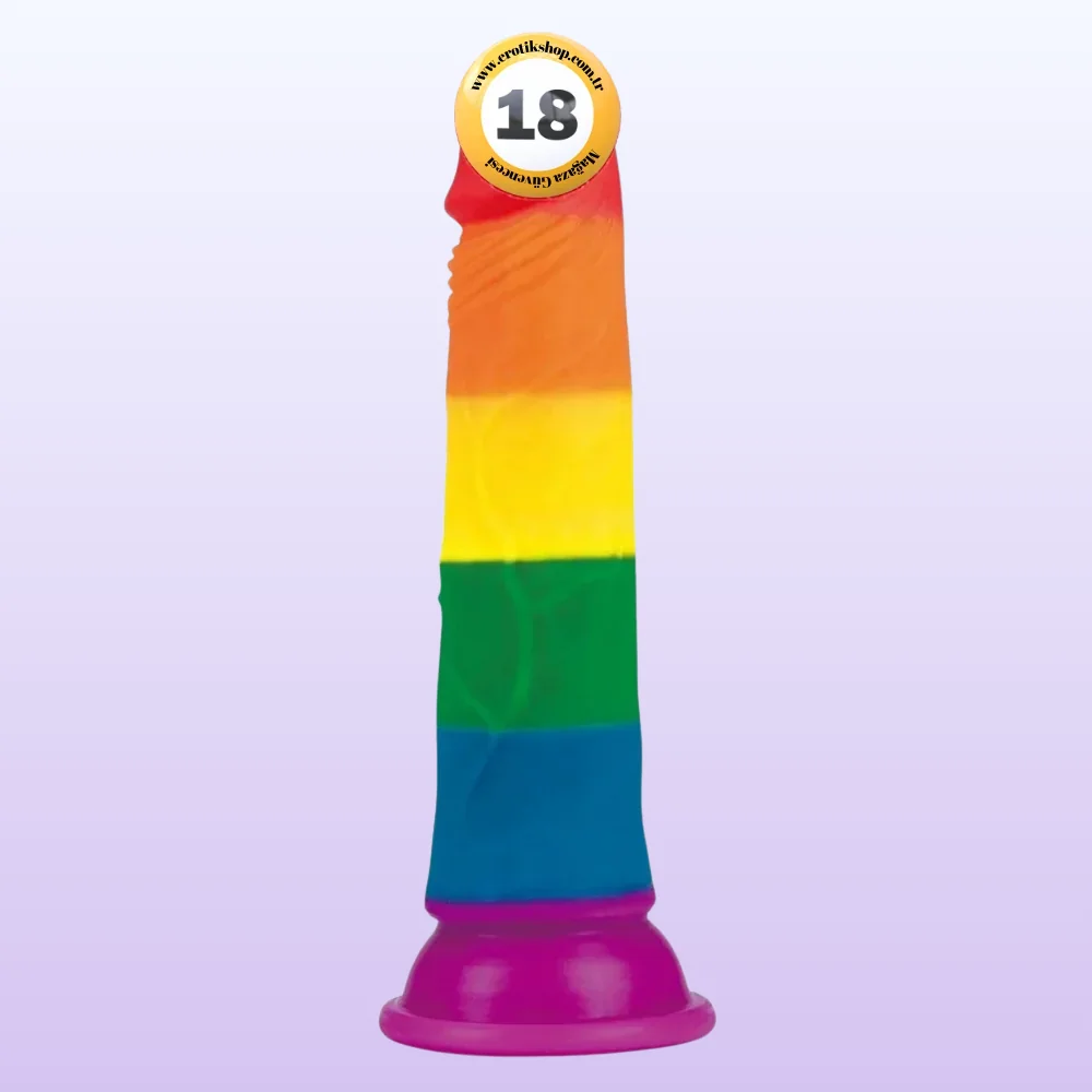 Lovetoy Prider Dildo 18.5 cm Renkli Soft Doku Realistik Penis LV410025