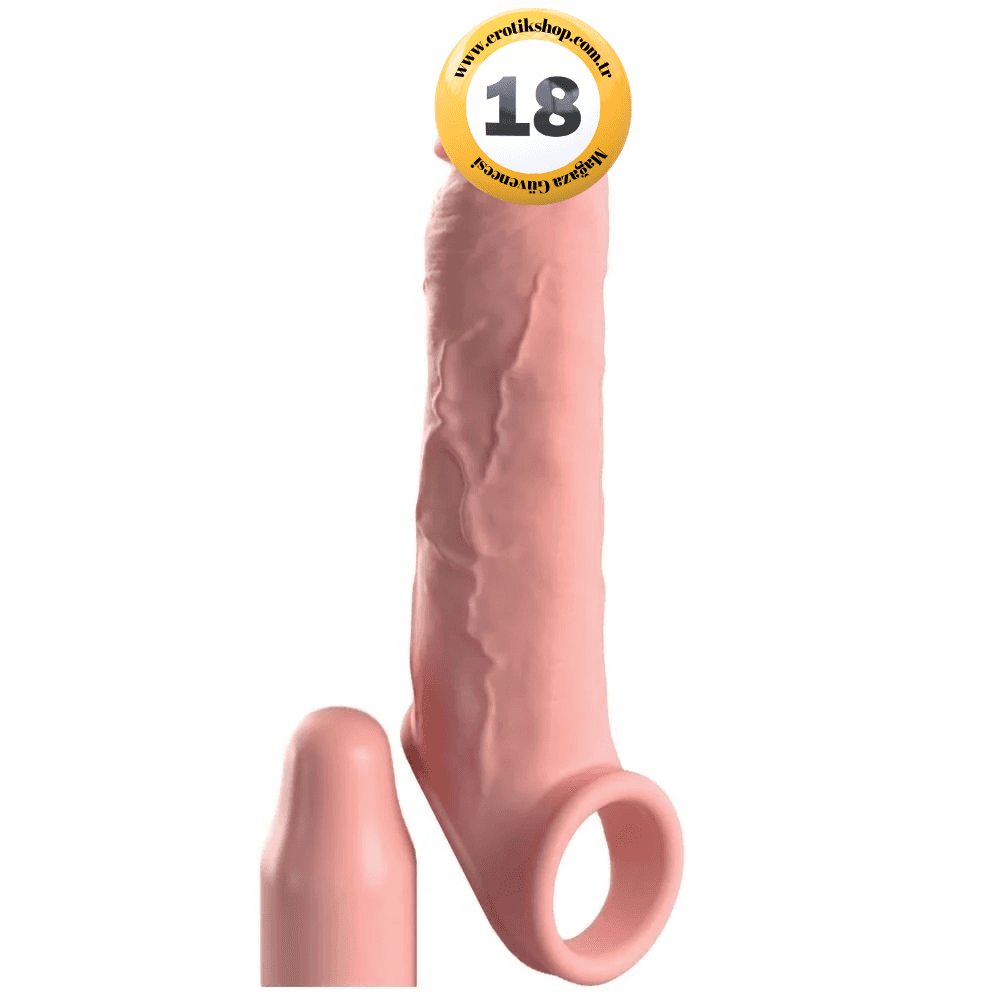 Pipedream Fantasy X-Tensions Elite Silicone 2'' Testis Geçirmeli Amerikan Penis Kılıfı