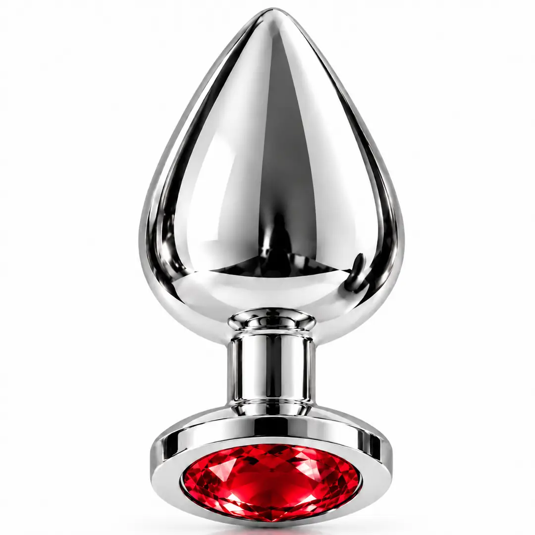 The Anal Fantasy Jewellery Silver Kırmızı Taşlı Metal Anal Plug-Large