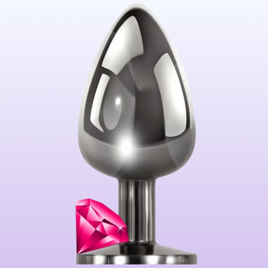 The Anal Fantasy Pembe Taşlı Lüks Çelik Anal Plug – Small