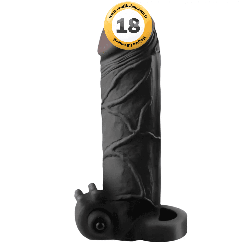 Pipedream Fantasy X-Tensions Real Feel 2'' Black Titreşimli Amerikan Penis Kılıfı