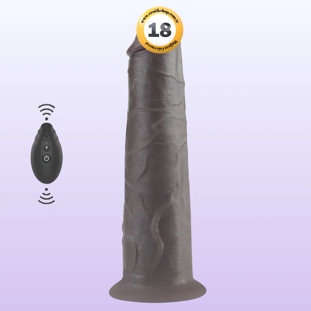 Lovetoy Dual Layered Silicone Rotator Black 20 Cm Hareketli Realistik Penis LV410220
