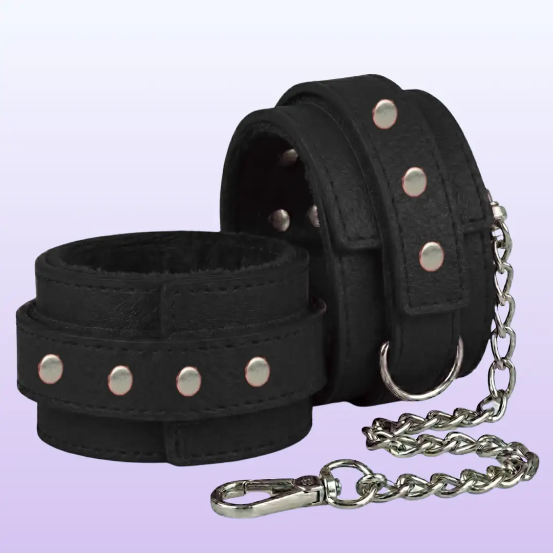 The Fetish Leather Cuffs Fetiş Deri Kelepçe-Siyah