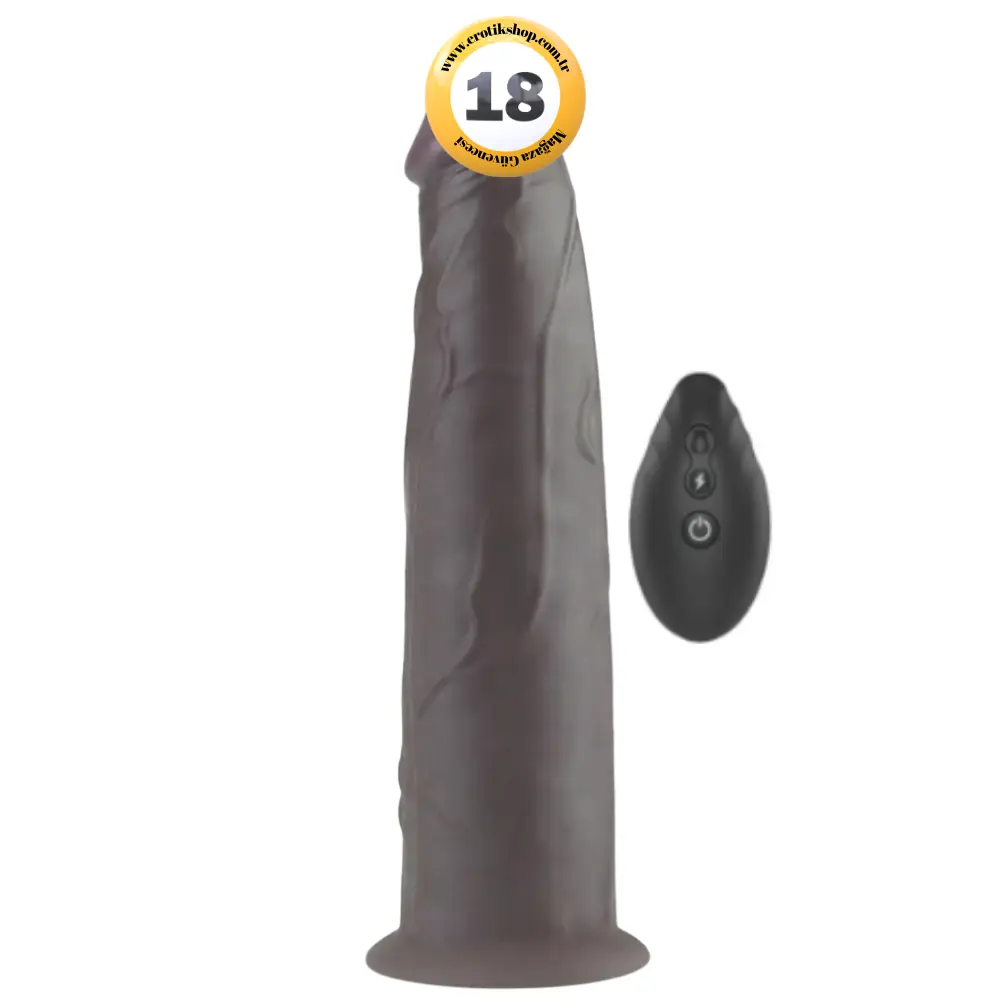 Lovetoy Dual Layered Silicone Rotator Black 23 Cm Hareketli Realistik Penis LV410221