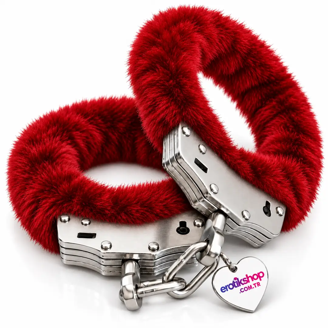 The Fetish Fantasy Series Metalic Hand Cuffs Peluşlu Metal Kelepçe-Red