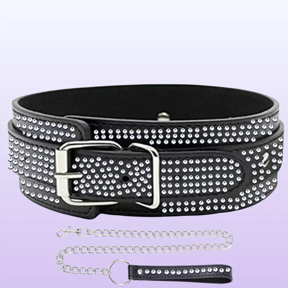 The Fetish Fantasy Series Diamond Collar Taşlı Fetiş Tasma-Siyah