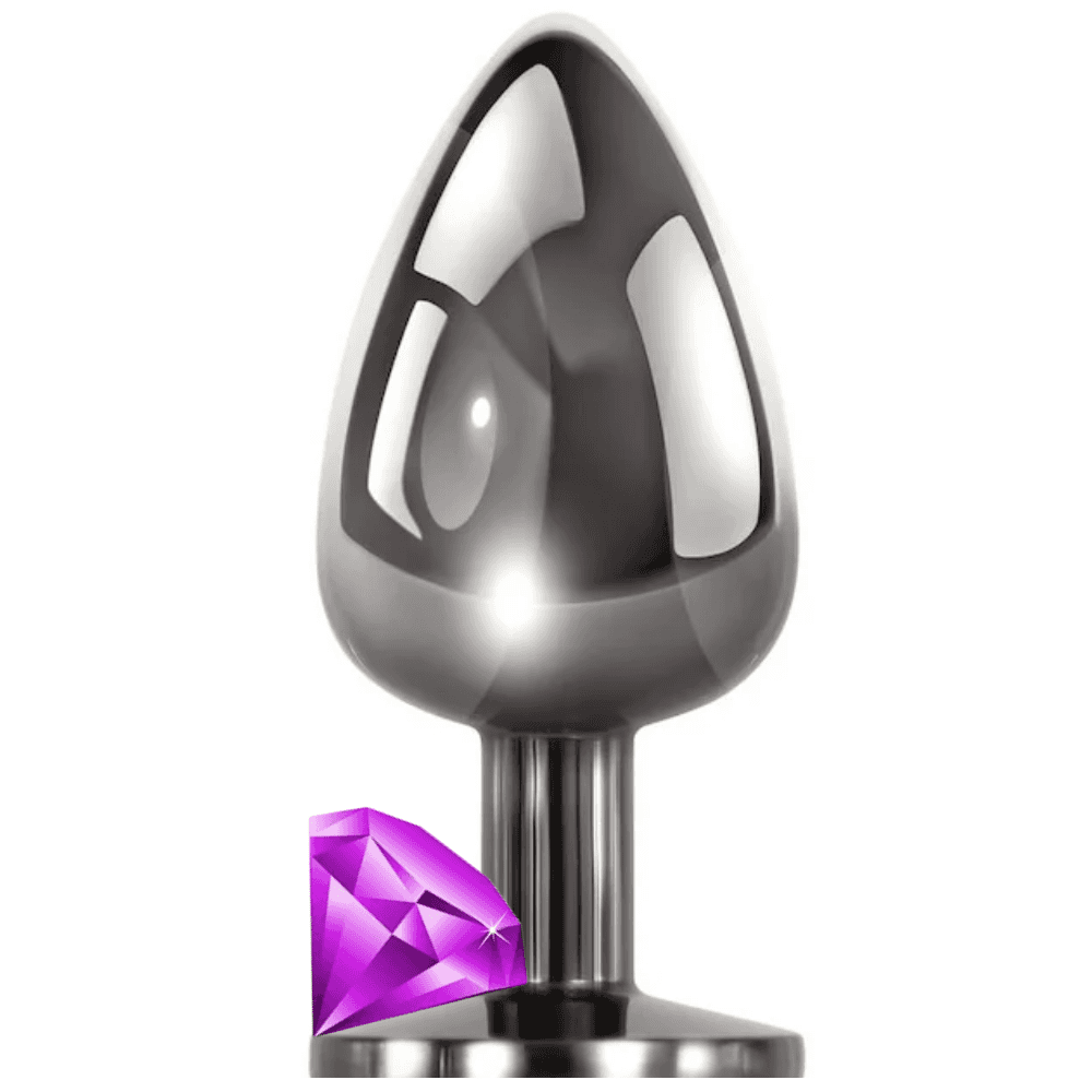 The Anal Fantasy Hot Cool Black Metal Anal Plug Large-Purple