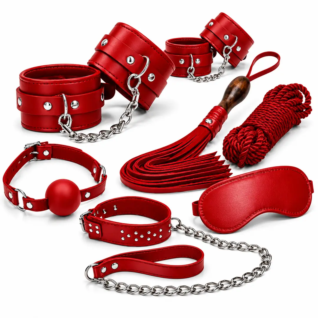 The Fetish Fantasy Series 7 Pcs. Fetiş Pozisyon Seti - Kırmızı