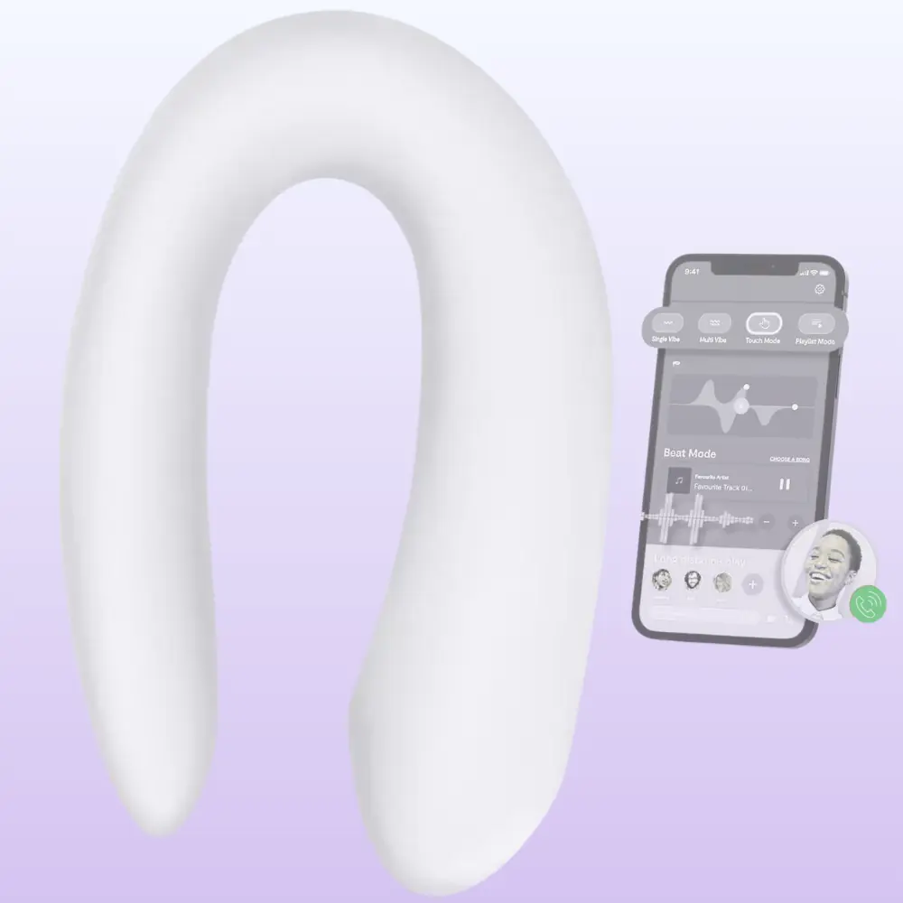 Satisfyer Double Fun White Telefon ve Uzaktan Kumanda Kontrollü Vibratör