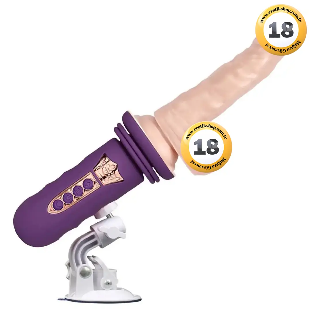 Suction Cup Sex Machine Realistik Penis Uyumlu Seks Makinesi-Purple