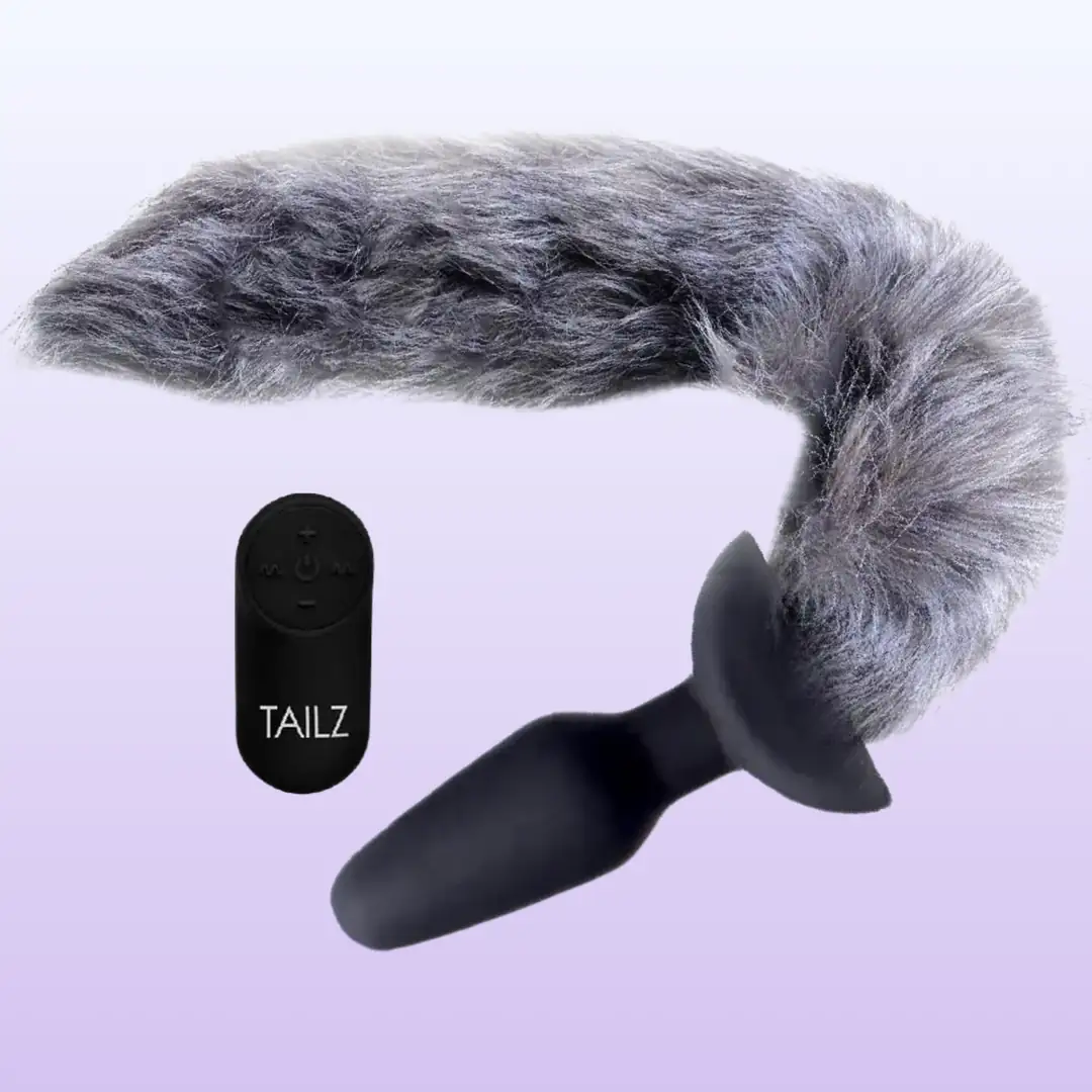 Xr Tailz Waggerz Grey Titreşimli Uzaktan Kumandalı Kuyruklu Anal Plug