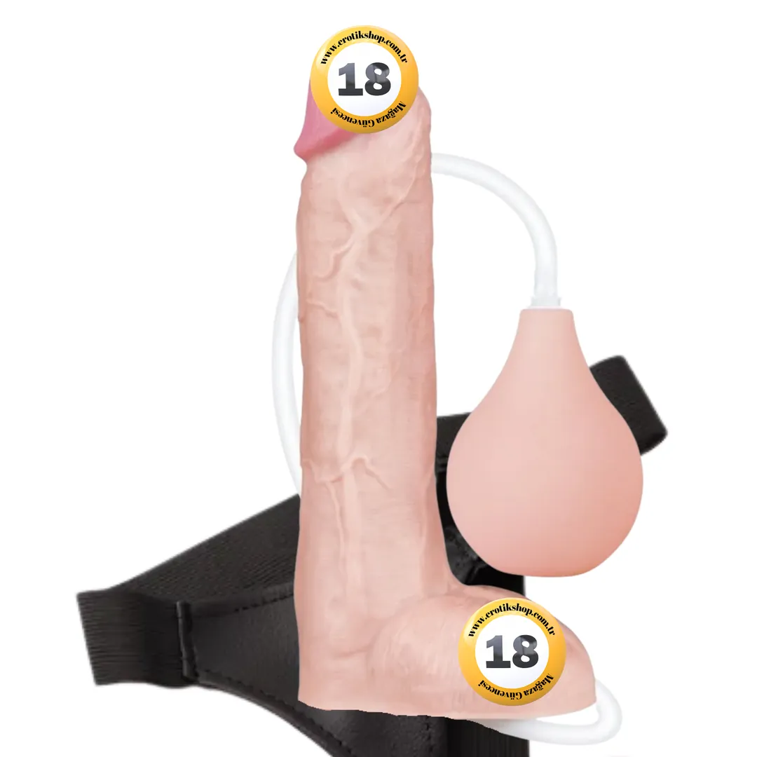 Lovetoy Squirt Extreme Dildo 25 Cm Boşalabilir Kemerli Realistik Penis LV116022