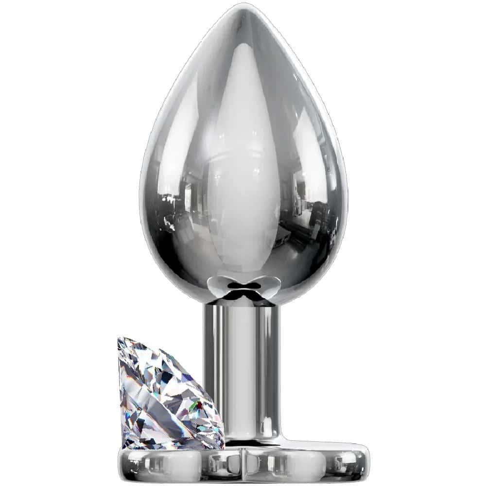 The Anal Fantasy Booty Jewellery Silver Metal Anal Plug Large-White