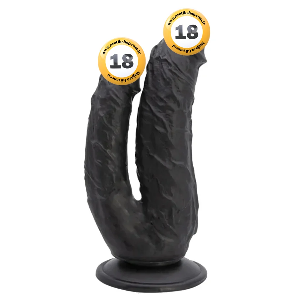 Dildo Series Lifelike G-Spot Anal ve Vajinal Çift Taraflı Realistik Penis - Black