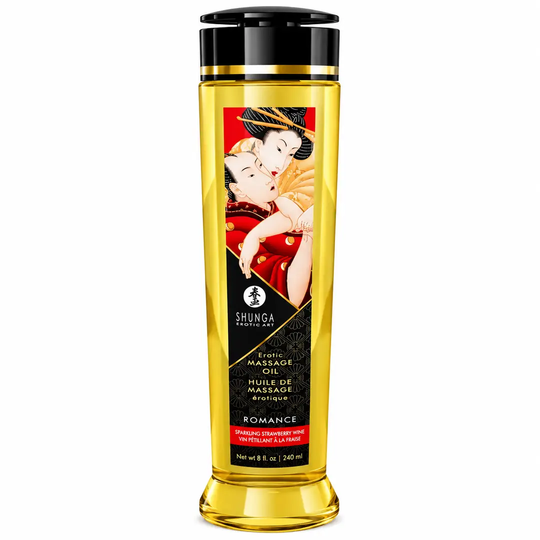 Shunga Massage Oil Sensation Çilek Aromalı Isıtmalı Masaj Yağı 240 Ml.