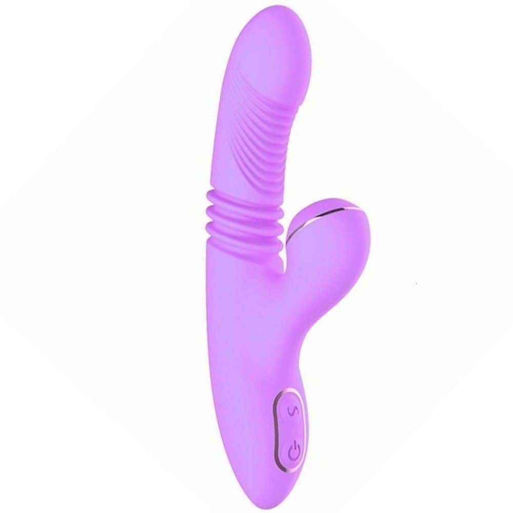Dibe Haloy Olivia Thrusting Vibe İleti Geri Hareketli Darbeli Vibratör-Purple