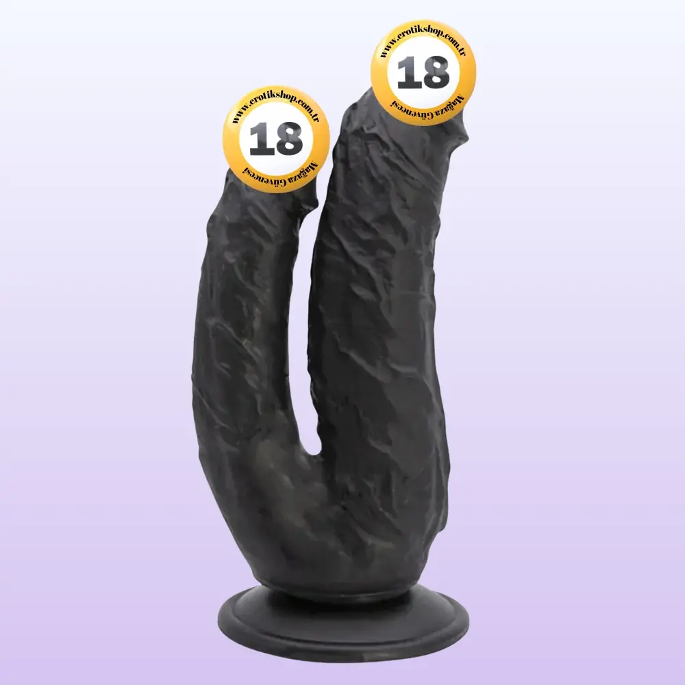 Dildo Series Lifelike G-Spot Anal ve Vajinal Çift Taraflı Realistik Penis - Black