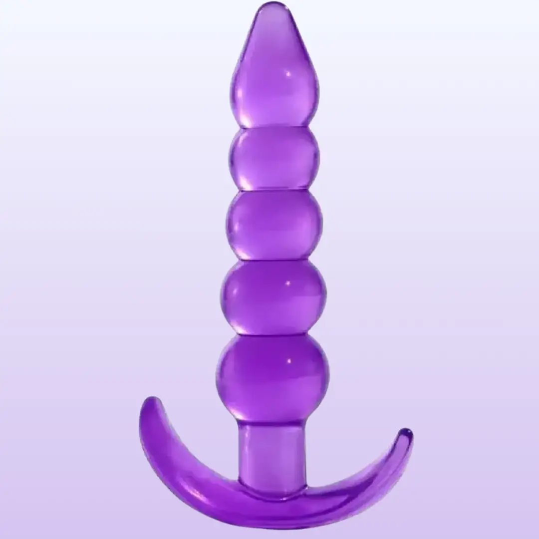 The Anal Fantasy Silicone Butt Beads Anal Alıştırıcı Silikon Plug-Purple