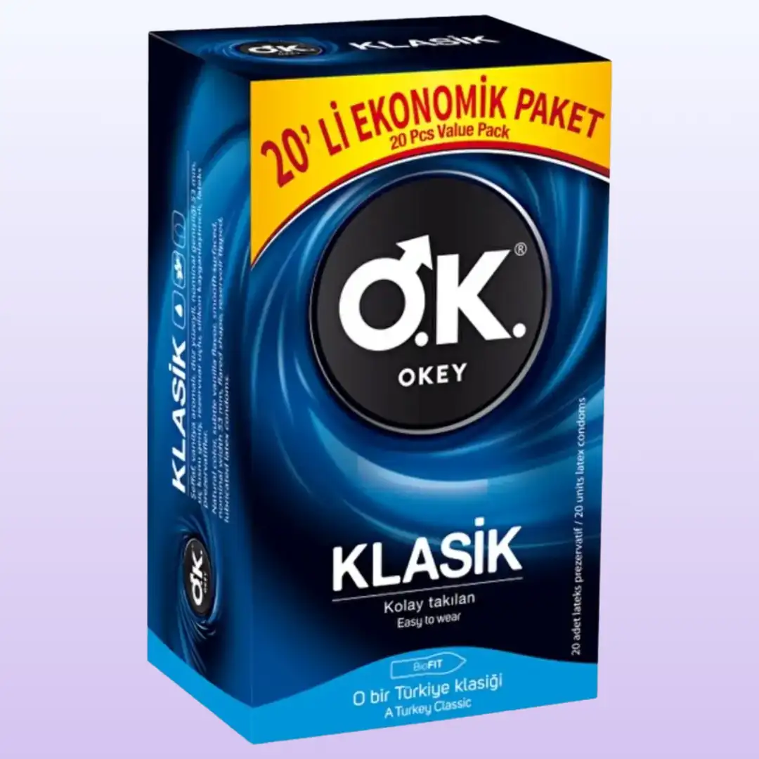 Okey Klasik 20'li Paket Prezervatif Kondom