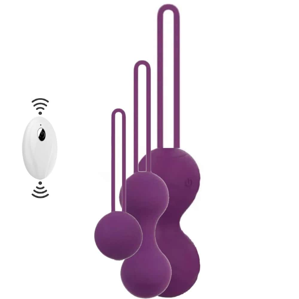 Erox Exuis Balls Set Uzaktan Kumanda Kegel Egzersiz Vibratörü Mor