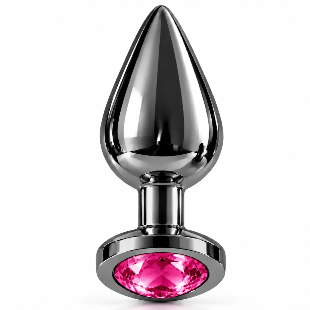 The Anal Fantasy Pembe Taşlı Lüks Çelik Anal Plug – Medium