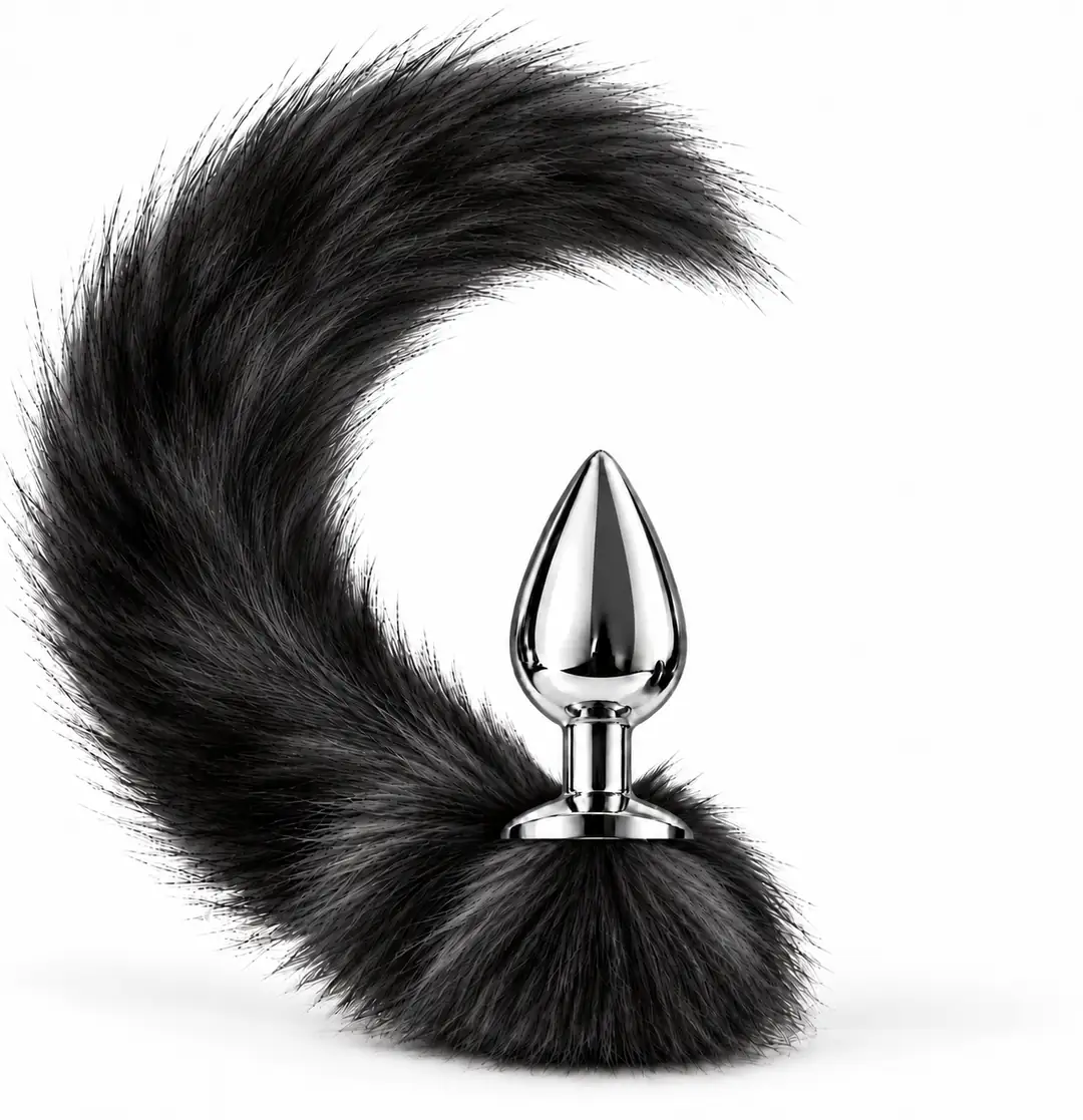 The Anal Fantasy Tail Tilki Kuyruklu Metal Anal Plug – Black