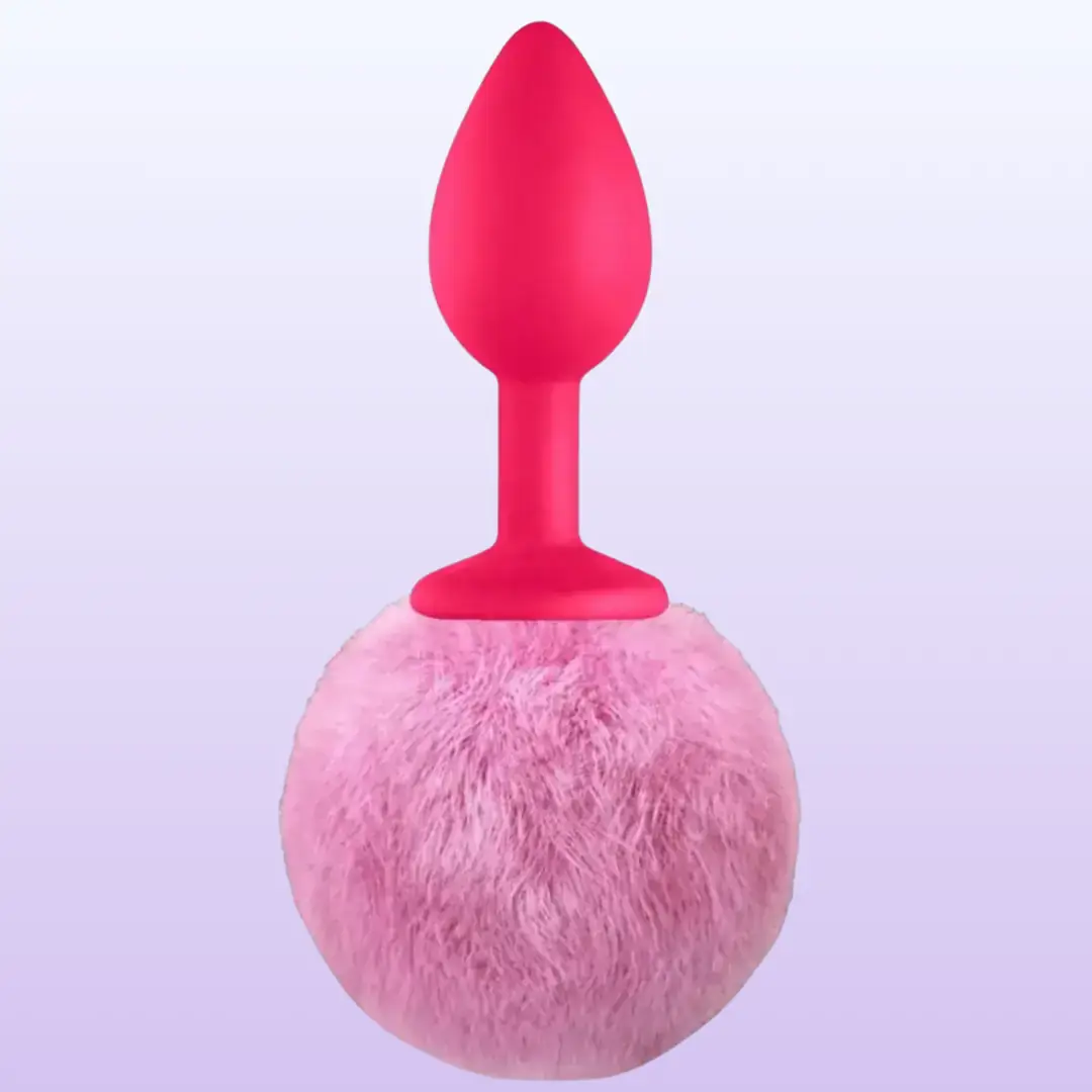 The Anal Fantasy Luxury Pink Silicone Bunny Tail Lilac Kuyruklu Anal Plug
