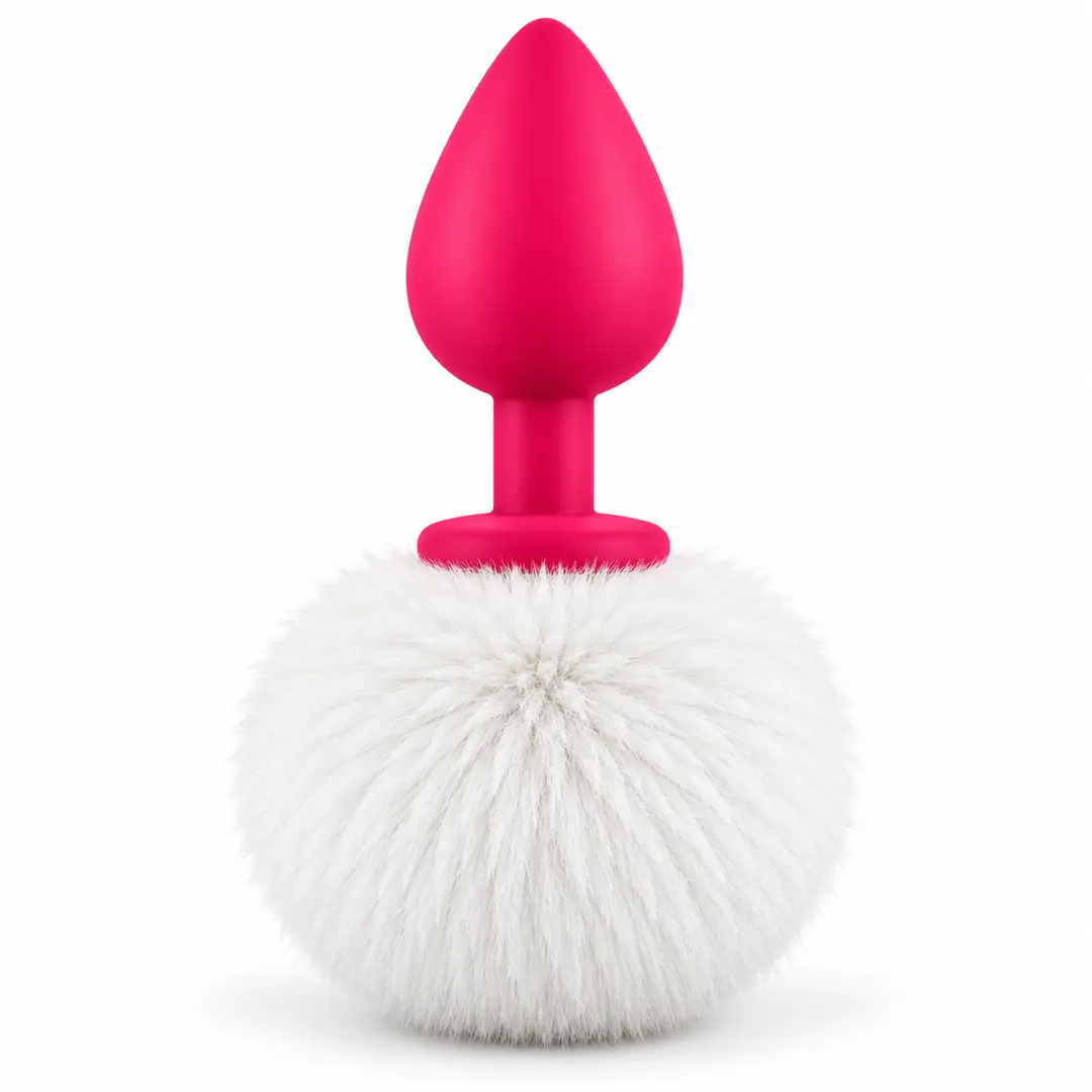 The Anal Fantasy Luxury Pink Silicone Bunny Tail White Kuyruklu Anal Plug