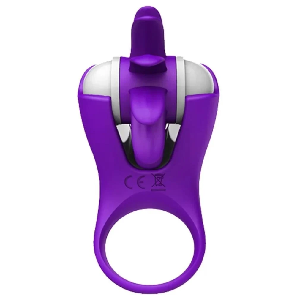 The Cock Ring Clitoral Stimulating Şarjlı Penis Halkası-Purple