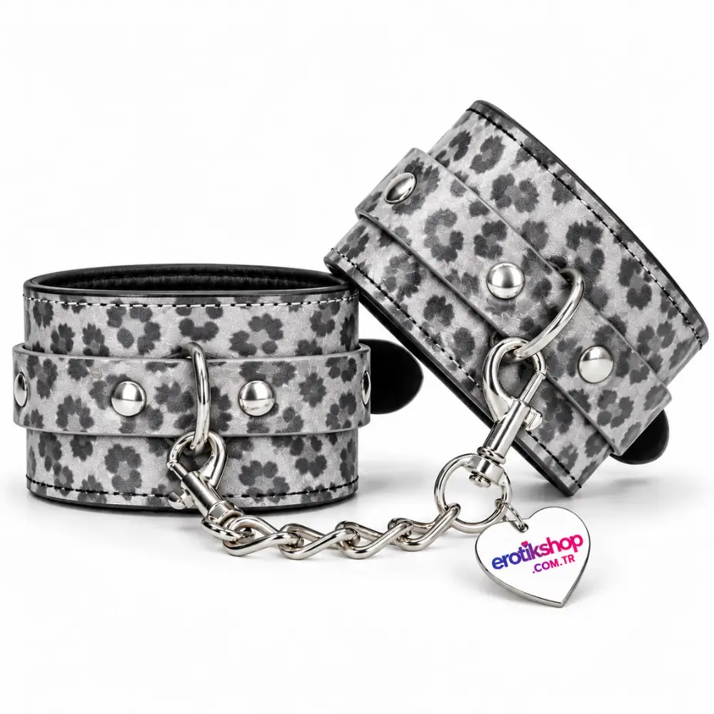 The Fetish Fantasy Series Leather Cuffs Deri El Kelepçesi-Leopar