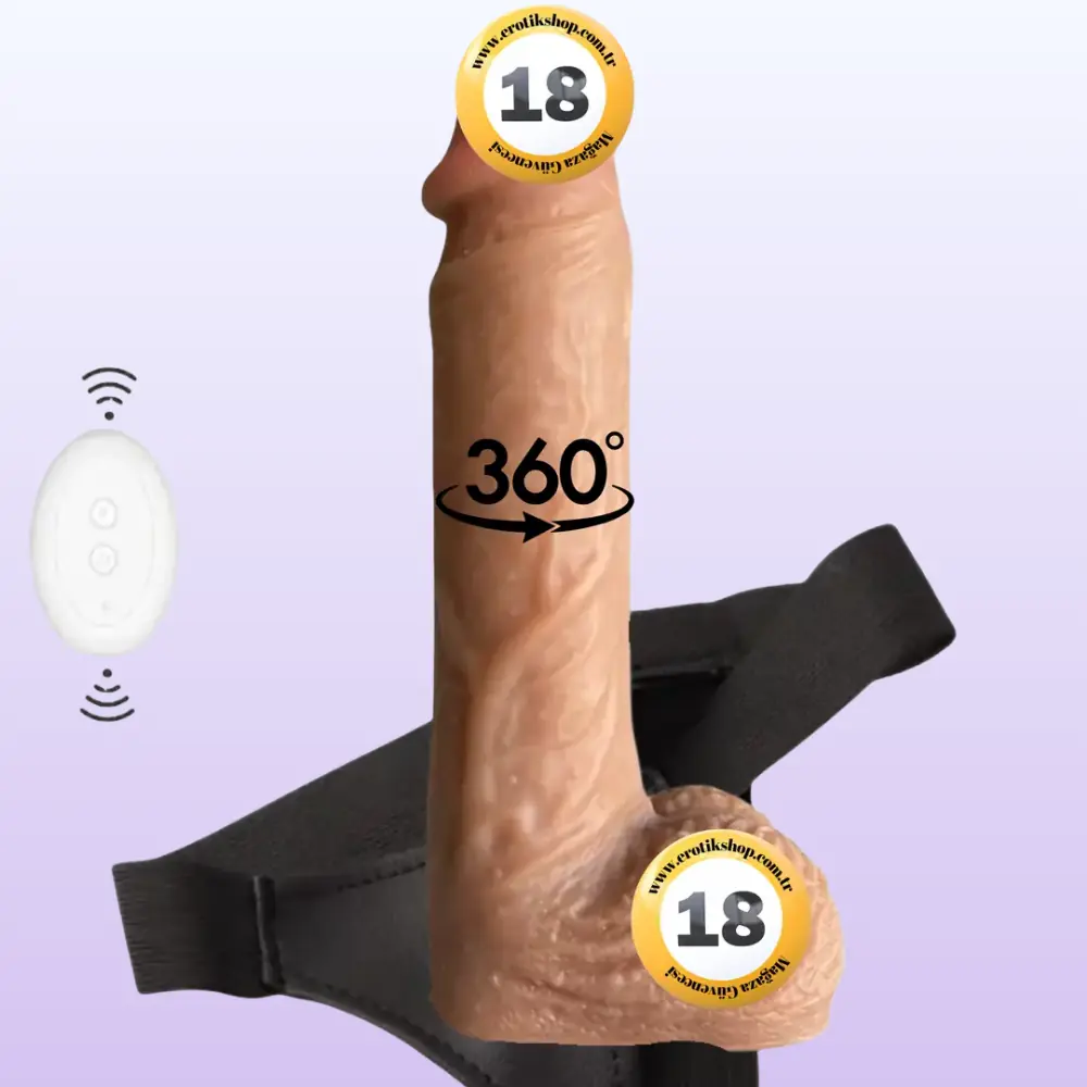 Simulation Of Skin Rotating Dildo 22 Cm Kemerli Dönebilen Hareketli Penis