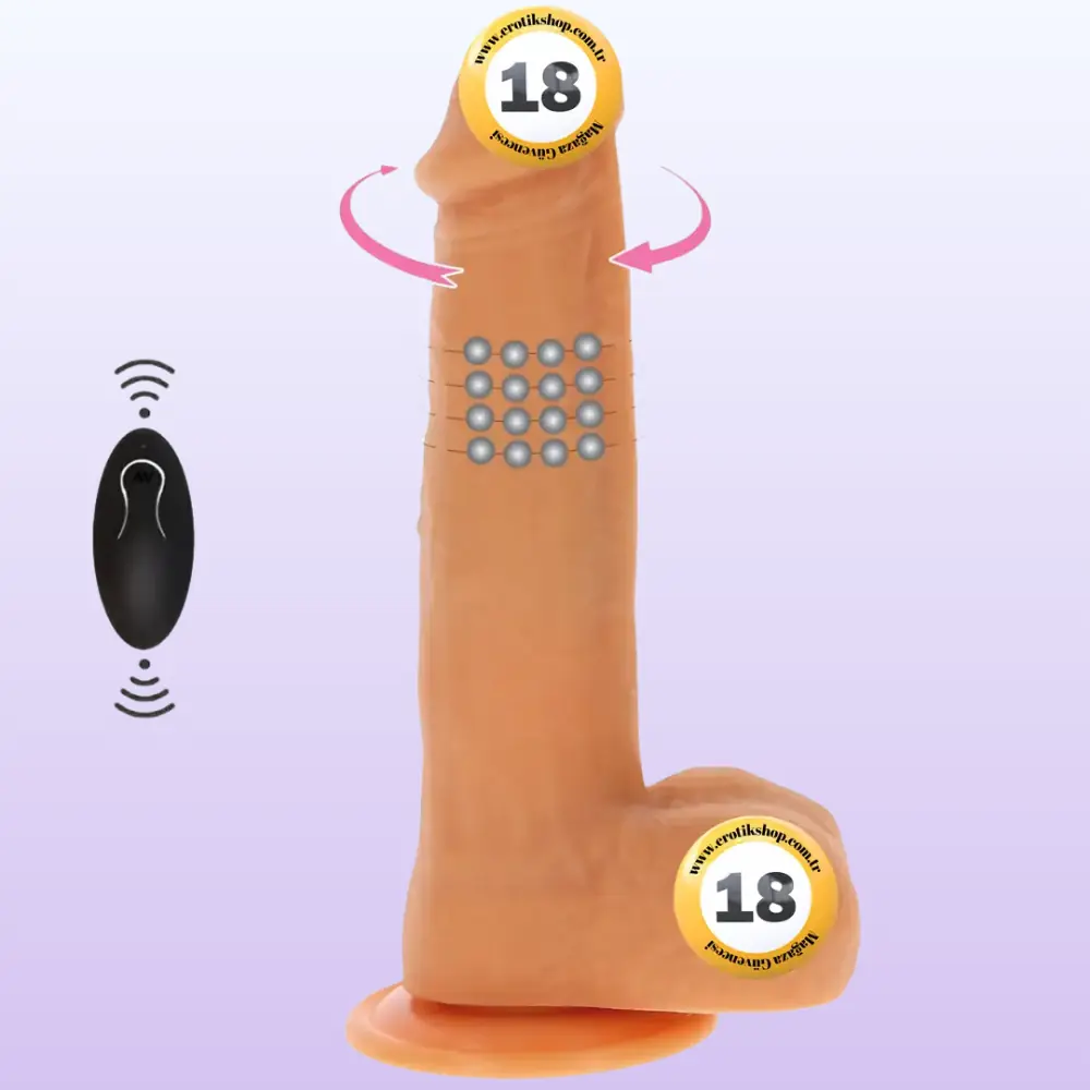 ToyJoy Naked Beaded Dildo Silicone Dönebilen Hareketli Penis 21 Cm